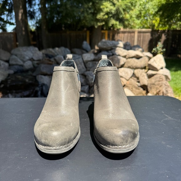 Dansko Harlene Booties Leather Ankle Charcoal Waxy Burnished 40 US 10-10.5 - Picture 2 of 10